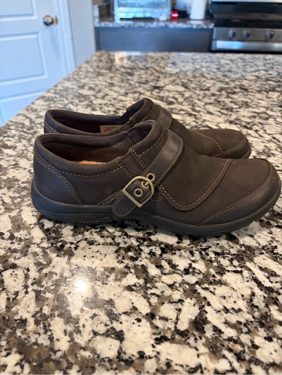Merrell Shoes - Merrell Dassie Brown Buckle Outdoor Slip-on Shoes